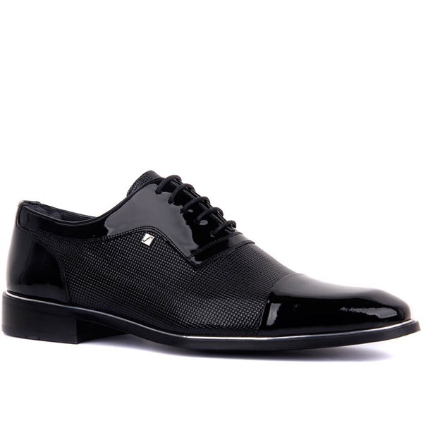 Bağcıklı Siyah Rugan Erkek Klasik Ayakkabı 9026 430/316