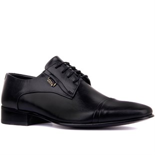 Bağcıklı Siyah Deri Erkek Klasik Ayakkabı 1001-1 114