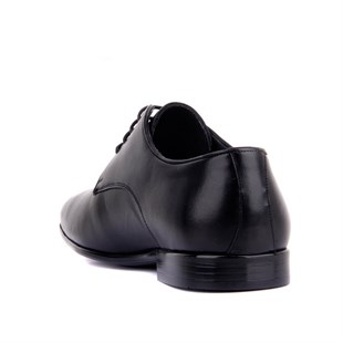 Bağcıklı Siyah Deri Erkek Klasik Ayakkabı 9059-46