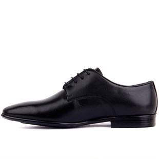 Bağcıklı Siyah Deri Erkek Klasik Ayakkabı 9059-46