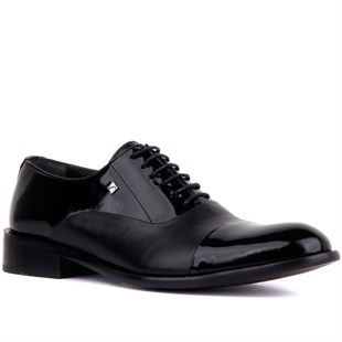 Bağcıklı Siyah Rugan Deri Erkek Klasik Ayakkabı 2250 430 114 