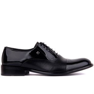 Bağcıklı Siyah Rugan Deri Erkek Klasik Ayakkabı 2250 430/114 