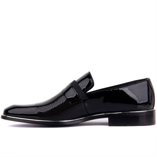 Bağcıksız Siyah Rugan Erkek Klasik Ayakkabı 9063 430