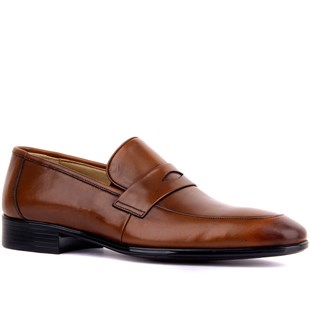 Bağcıksız Taba Deri Erkek Klasik Ayakkabı 9074 45