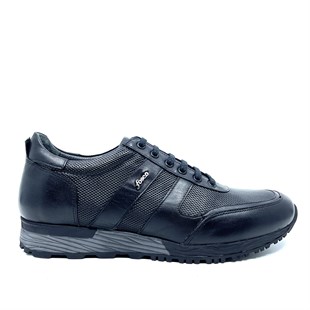 Fosco Hakiki Deri Siyah Kışlık Sneaker Erkek Ayakkabı 2513 46 