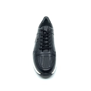 Fosco Sneakers Siyah Hakiki Deri Erkek Ayakkabı 2550 306 281