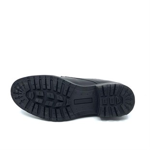 Siyah Hakiki Deri Kauçuk Taban Sıcak Astar Kışlık Erkek Ayakkabı 7520 551 600